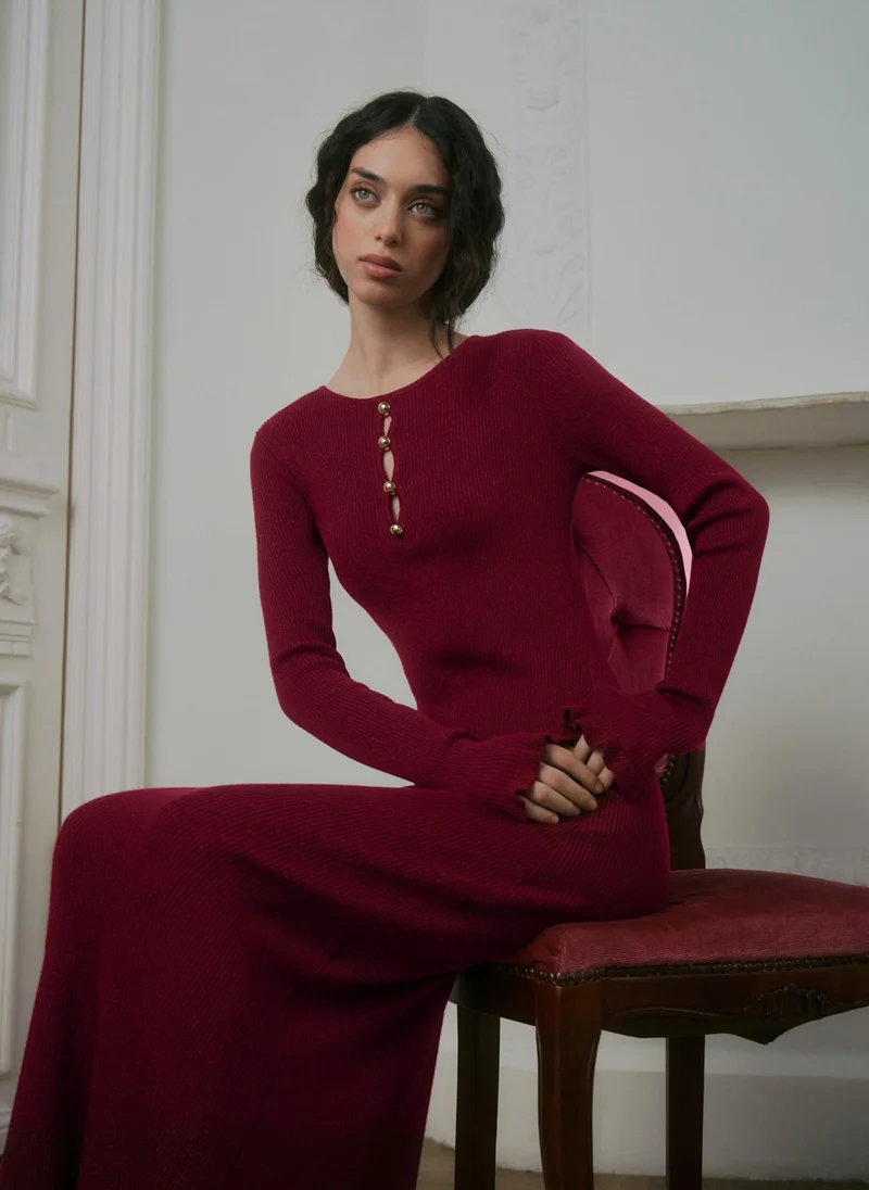 Lichi  Viscose midi dress with a metallic sheen for Women | Best Price UAE